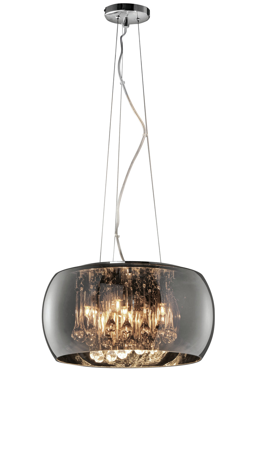 Lámpara de techo colgante Trio Vapore 5 luces vidrio cromo 150cm 3
