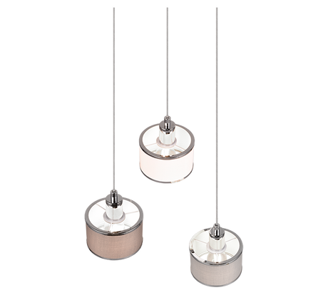 Lámpara de techo colgante Trio Kaprun LED cromo 2700K 150cm 311630306