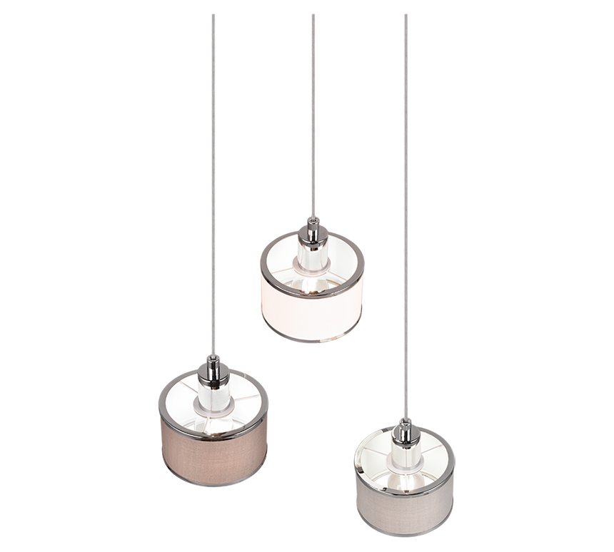 Lámpara de techo colgante Trio Kaprun LED cromo 2700K 150cm 311630306