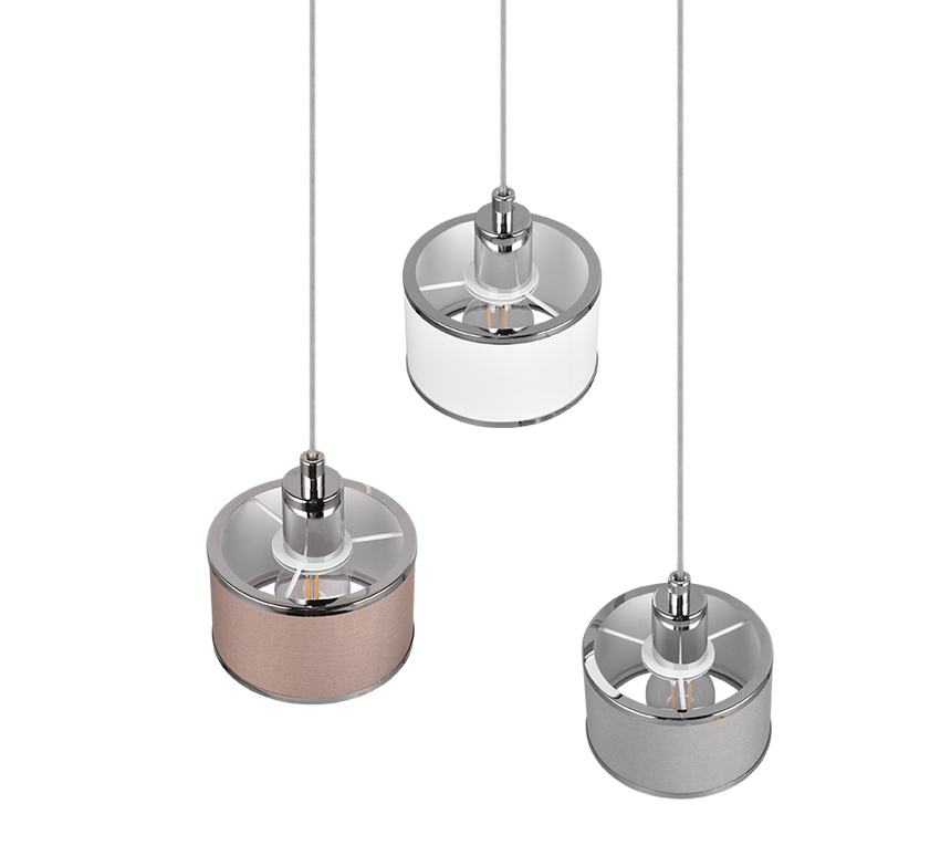 Lámpara de techo colgante Trio Kaprun LED cromo 2700K 150cm 311630306