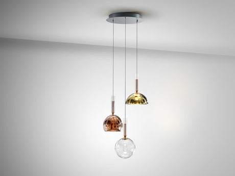 Lámpara de techo colgante Schuller Charlize 3 luces gris y varios colores 3000K Ø45cm vista 2