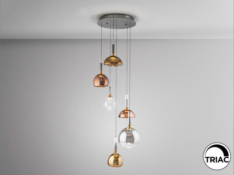 Lámpara de techo colgante Schuller Charlize 6 luces gris y varios colores 3000K Ø57cm vista 2