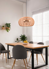 Lámpara de techo colgante Trio Inga LED natural finish 2700K 150cm 312200336