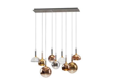 Lámpara de techo colgante Schuller Charlize 9 luces gris y varios colores 3000K ambiente