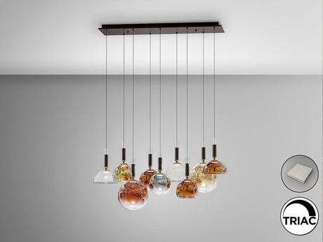 Lámpara de techo colgante Schuller Charlize II 9 luces bronce oscuro y varios colores vista 2