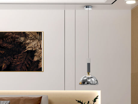 Lámpara de techo colgante Schuller Charlize 1 luz gris y plata 3000K