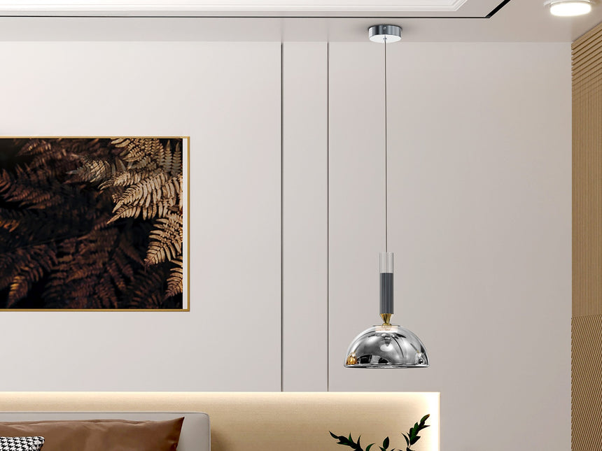 Lámpara de techo colgante Schuller Charlize 1 luz gris y plata 3000K