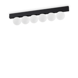 Plafón de techo Ideal Lux Binomio negro cristal LED 6 luces 18W Ø43,5cm 313290