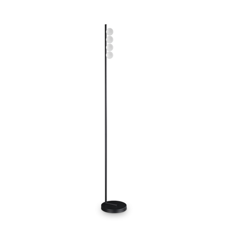 Lámpara de pie Ideal Lux Binomio cristal LED 4 luces 12W 155cm negro — ref. 313313 (1)