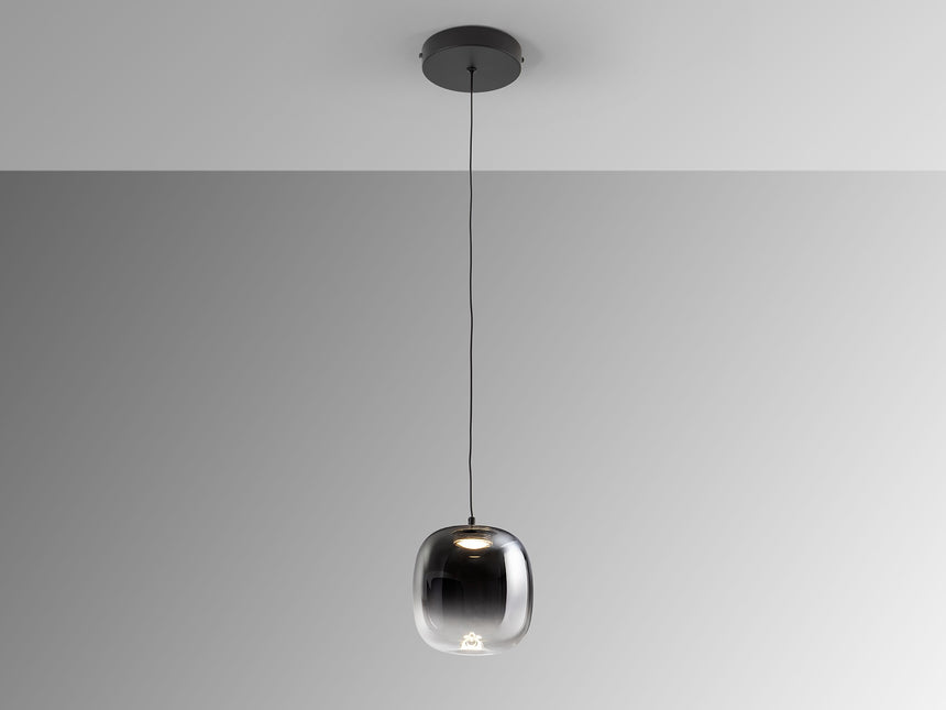 Lámpara de techo colgante Schuller Onice 1 luz negro y smoke difuminado cristal soplado vista 3