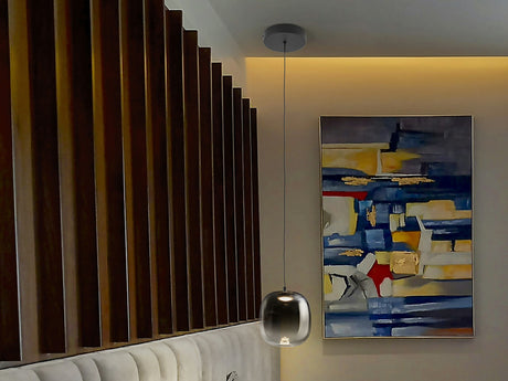 Lámpara de techo colgante Schuller Onice 1 luz negro y smoke difuminado cristal soplado 314107