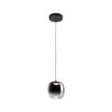 Lámpara de techo colgante Schuller Onice 1 luz negro y smoke difuminado cristal soplado ambiente