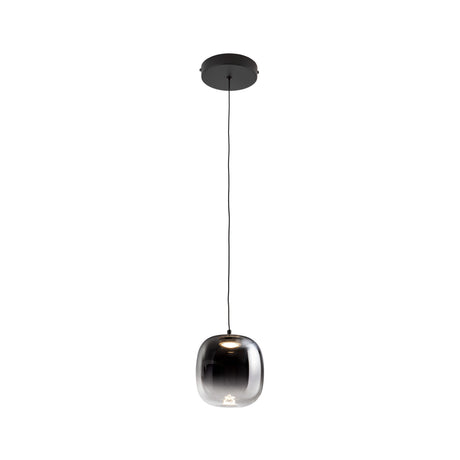 Lámpara de techo colgante Schuller Onice 1 luz negro y smoke difuminado cristal soplado ambiente