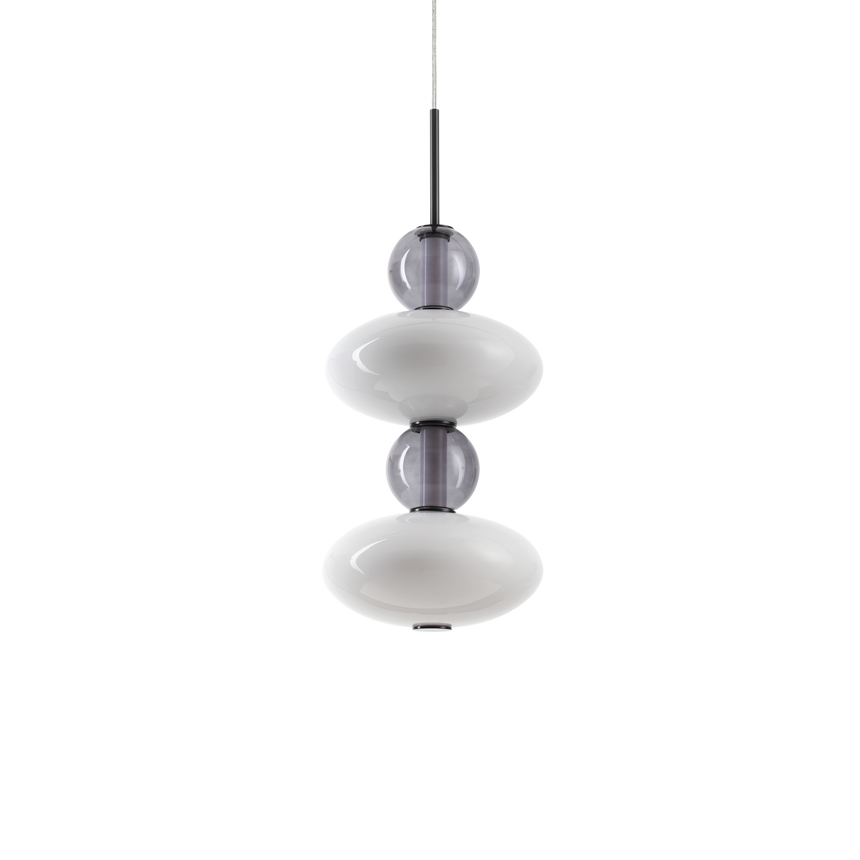 Lámpara colgante Ideal Lux Lumiere blanco cristal LED 34W Ø28cm 314167