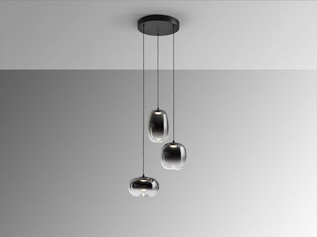 Lámpara de techo colgante Schuller Onice 3 luces negro y smoke difuminado vista 4