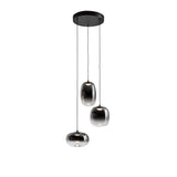 Lámpara de techo colgante Schuller Onice 3 luces negro y smoke difuminado ambiente