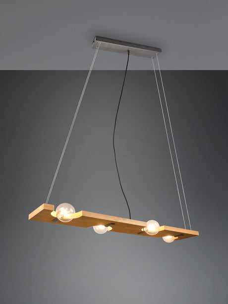 Lámpara de techo colgante Trio Tailor LED natural finish 2700K 150cm 314300430
