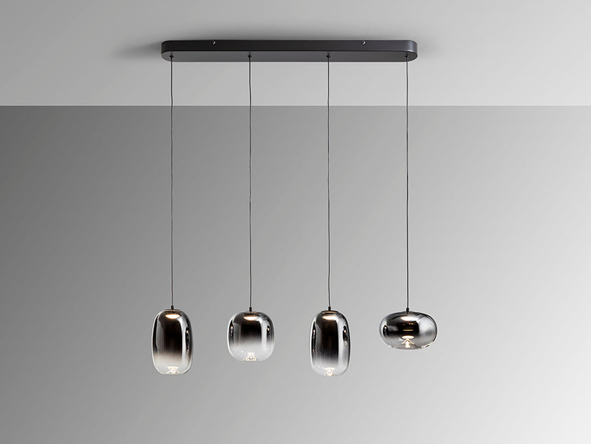 Schuller Onice Lámpara 4 luces negro smoke 314213