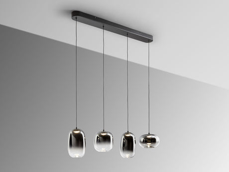 Lámpara de techo colgante Schuller Onice 4 luces negro y smoke difuminado vista 4