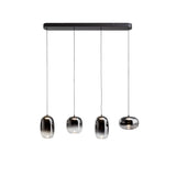 Lámpara de techo colgante Schuller Onice 4 luces negro y smoke difuminado ambiente