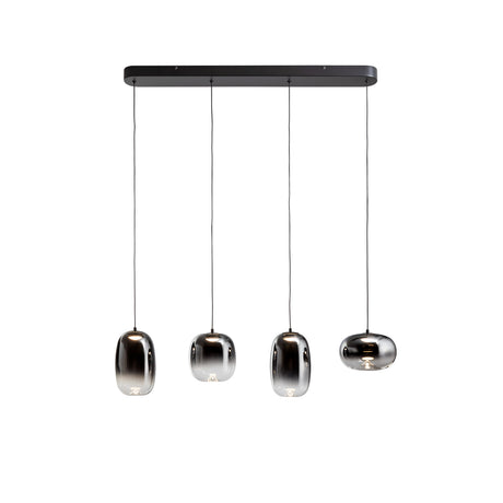 Lámpara de techo colgante Schuller Onice 4 luces negro y smoke difuminado ambiente