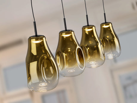 Lámpara de techo colgante Schuller Aledis 4 luces negro y dorado difuminado vista 2