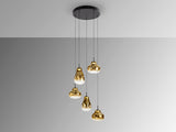 Schuller Aledis Lámpara de techo colgante 5 luces oro y negro 314862