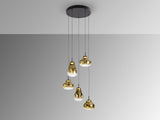 Lámpara de techo colgante Schuller Aledis 5 luces negro y dorado difuminado vista 3