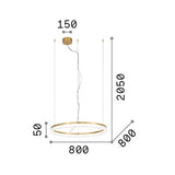 Lámpara colgante Ideal Lux Crown cristal LED 43W Ø80cm latón — ref. 314921 (3)