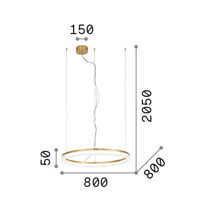 Lámpara colgante Ideal Lux Crown cristal LED 43W Ø80cm latón — ref. 314921 (3)