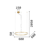 Lámpara colgante Ideal Lux Crown cristal LED 31W Ø60cm latón — ref. 314938 (2)