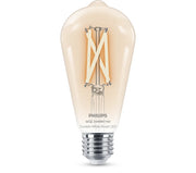 Philips Bombilla LED smart WiZ Vela Edison E27 60W 927-65 con wifi y Bluetooth 372245 806lm