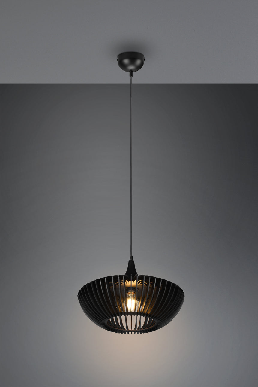 Lámpara de techo colgante Trio Colino LED negro mate 3000K 150cm 315900132