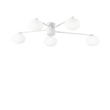 Plafón de techo Ideal Lux Hermes blanco cristal 5 luces 140W Ø90cm 316680
