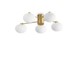 Plafón de techo Ideal Lux Hermes latón cristal 5 luces 140W Ø60cm 316697