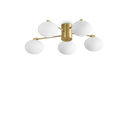 Plafón de techo Ideal Lux Hermes cristal 5 luces 140W Ø60cm latón — ref. 316697 (1)