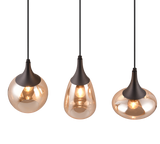 Trio Lumina Lámpara colgante metal estera negra 317000313