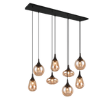 Trio Lumina Lámpara colgante 8 luces ámbar y negro 317000813
