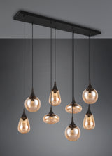 Trio Lumina Lámpara colgante 8 luces ámbar y negro 317000813