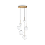 Lámpara colgante Ideal Lux Equinoxe latón cristal 6 luces 12W Ø65cm 317243