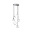 Lámpara colgante Ideal Lux Equinoxe cromo cristal 6 luces 12W Ø65cm 317250