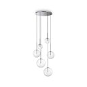 Lámpara colgante Ideal Lux Equinoxe cromo cristal 6 luces 12W Ø65cm 317250