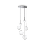 Lámpara colgante Ideal Lux Equinoxe cromo cristal 6 luces 12W Ø65cm 317250