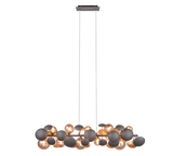 Lámpara de techo colgante Trio Bubble LED antracita 3000K 150cm 317401042