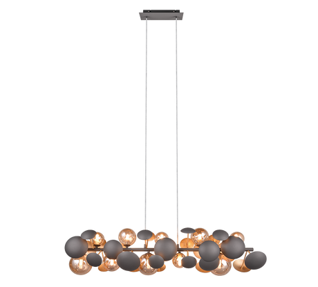 Lámpara de techo colgante Trio Bubble LED antracita 3000K 150cm 317401042