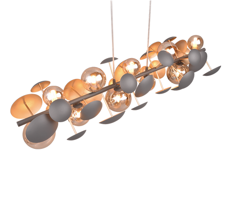 Lámpara de techo colgante Trio Bubble LED antracita 3000K 150cm 317401042