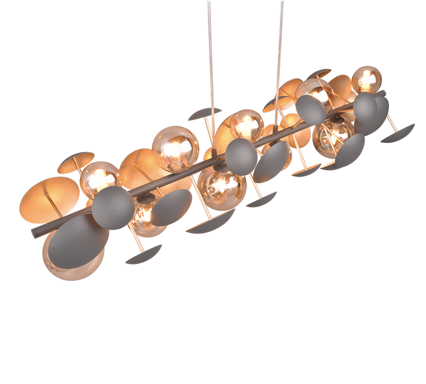 Lámpara de techo colgante Trio Bubble LED antracita 3000K 150cm 317401042