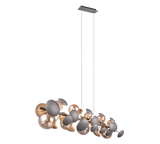 Lámpara de techo colgante Trio Bubble LED antracita 3000K 150cm 317401042