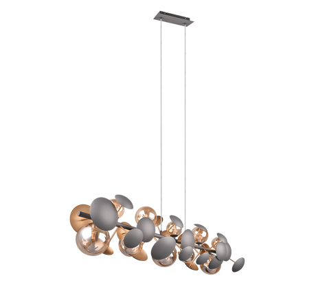 Lámpara de techo colgante Trio Bubble LED antracita 3000K 150cm 317401042