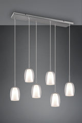 Lámpara de techo colgante Trio Barret LED cromo 3000K 150cm 317500606